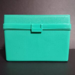 Vintage Korr Green Plastic Index Card Recipe Box With Blank Cards Retro